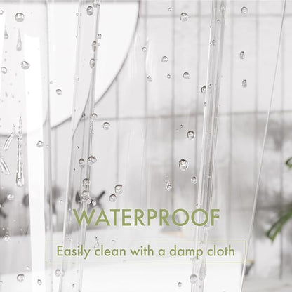 AmazerBath Camper Shower Curtain Liner, 72x65 Clear Shower Curtain Liner, Waterproof Plastic Shower Liner, Lightweight PEVA Shower Curtain for Bathroom with 3 Magnets and 12 Rustproof Metal Grommets