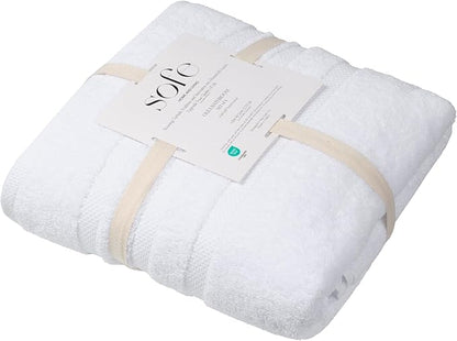 SOFE H&L | Olea Luxury Turkish Cotton Bath Towel Set of 1 : 1 Jumbo Bath Towel White | Premium, Soft, Durable, Absorbent | XL Bath Towels Oversized