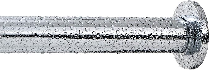 Ivilon Tension Curtain Rod - Spring Tension Rod for Windows or Shower, 54 to 90 Inch. Chrome