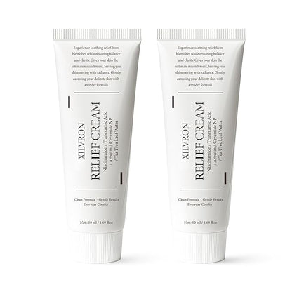 2 PCS Relief Cream, Korean Skin Care Moisturizer with Niacinamide, Arbutin & Tranexamic Acid, Barrier Cream for Soothing Repairing & Blemish Care, Vegan & Gentle Formula for All Skin Types, 1.69 Fl Oz