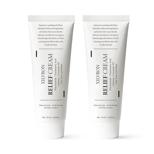 2 PCS Relief Cream, Korean Skin Care Moisturizer with Niacinamide, Arbutin & Tranexamic Acid, Barrier Cream for Soothing Repairing & Blemish Care, Vegan & Gentle Formula for All Skin Types, 1.69 Fl Oz