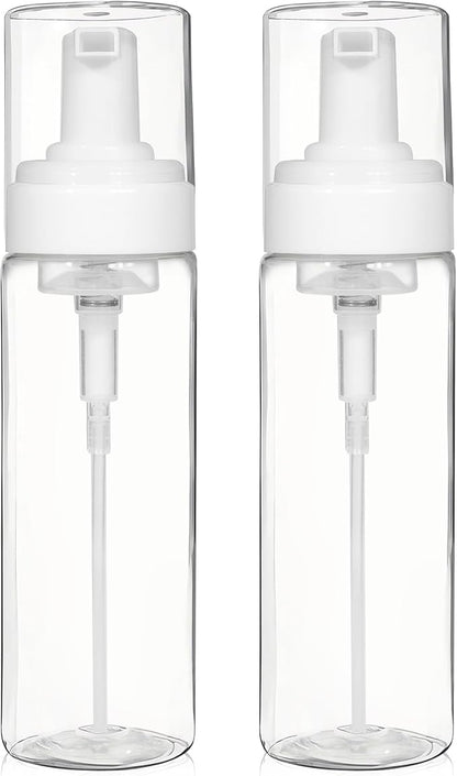 2PCS Foam Pump Bottle, Foaming Dispenser Bottle, Foaming Hand Soap Dispensers, Travel Size Foam Spray Bottles for Body Wash, Lash Cleanser, Shampoo, 200 ml/7 OZ