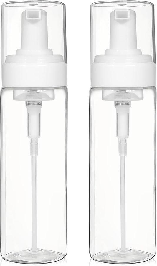 2PCS Foam Pump Bottle, Foaming Dispenser Bottle, Foaming Hand Soap Dispensers, Travel Size Foam Spray Bottles for Body Wash, Lash Cleanser, Shampoo, 200 ml/7 OZ