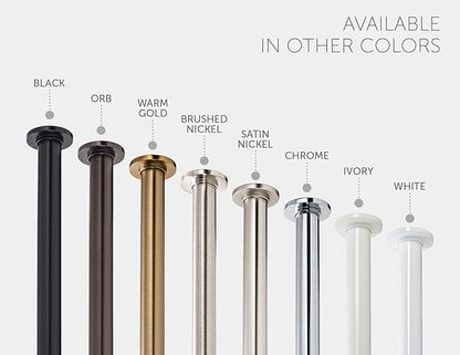 Ivilon Tension Curtain Rod - Spring Tension Rod for Windows or Shower, 54 to 90 Inch. Brushed Nickel