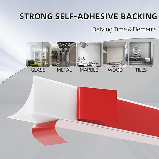Flexible Quarter Round Molding Trim Peel and Stick 236Inch White,Small Self Adhesive Silicone Shoe Moulding,Bendable Mini Waterproof Caulk Strip for Baseboard,Wall,Bathtub,Floor,Bathroom,Crown