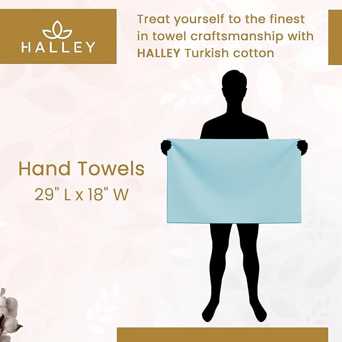 HALLEY Turkish Cotton Towels (Pack of 4) Hand Towels Super Soft Highly Absorbent 100% Cotton Towels for Bathroom and Kitchen for Mother’s Day (Lemon Yellow)