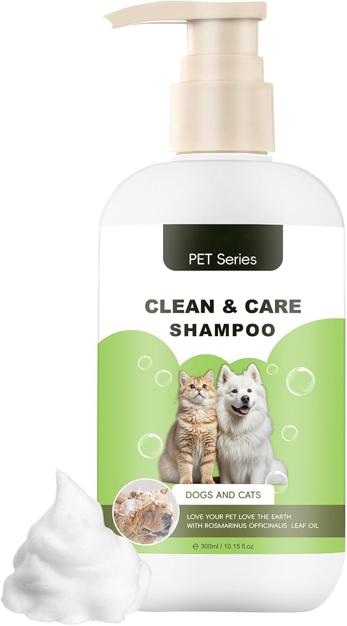Clean Care Shampoo for Dogs and Cats, Seasonal Itch Relief Shampoo, for Allergies, Itching, Skin and Coat Supplement, Helps Shedding-Gentle Care for Long, Short & Curly Hair