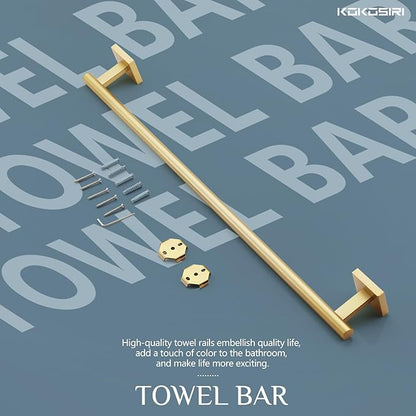 KOKOSIRI Towel Bar Bathroom Towel Holder for Bath Kitchen Cabinet Towel Rails 20 Inch Brushed Gold Stainless Steel B4005BG-L20