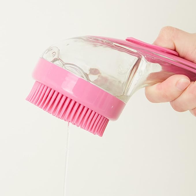 Pet Bathing Brush – Gentle Dog And Cat Scrubber With Integrated Soap Dispenser, Massage Cleansing Tool | Perfect For Puppies Kittens Cats, Home Use, Travel, Pool And Beach Bathing, Grooming Sessions