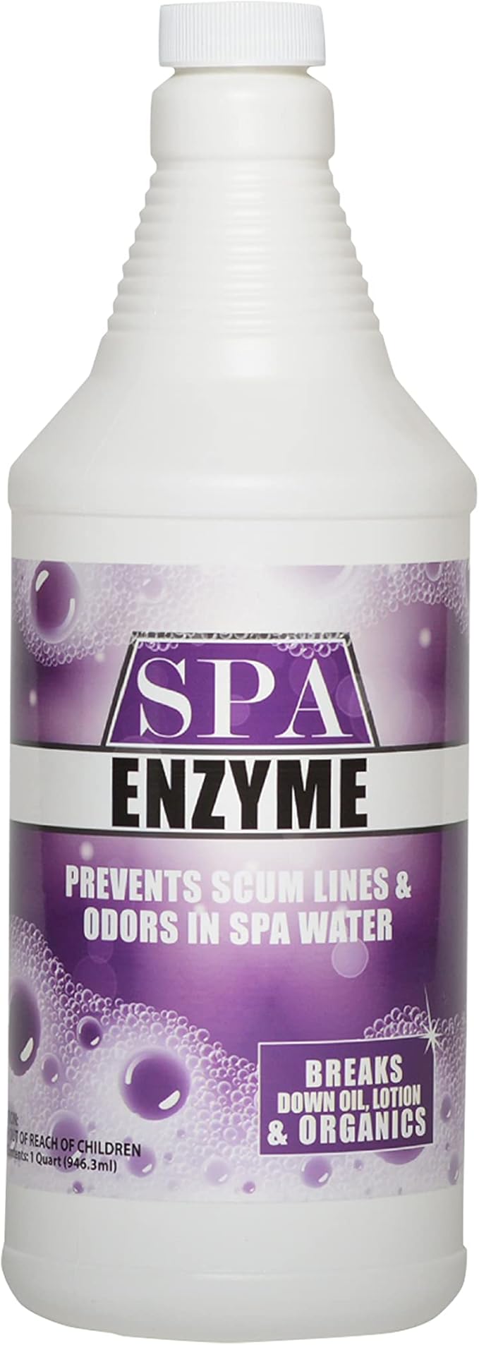Spa & Hot Tub Enzymes - Quart - Prevents Scum Lines & Odors in Hot Tub & Spa Water, Breaks Down Oil, Lotion and Other Organics