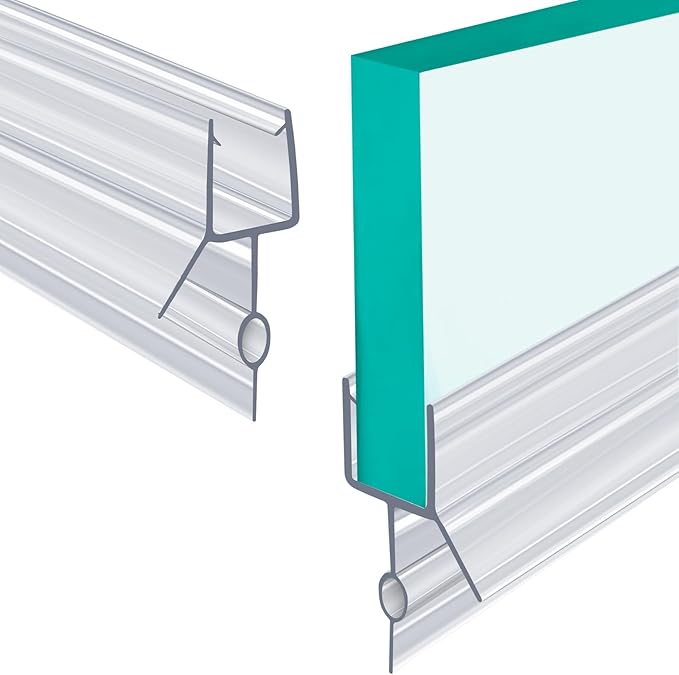 POZIA Clear Frameless Glass Shower Door Bottom Seal | Shower Door Sweep for Leak-Proof, Quick Installation to Create Reliable Water Barrier (1PACK-1/4in-22mm Gap)
