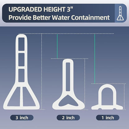 (Upgraded)3” High Shower Threshold Water Dam 122 Inch Collapsible Shower Barrier Water Stopper Shower Water Guard Dry and Wet Separation for Bathroom Kitchen and More(10ft)