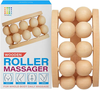 Bruizex Lymphatic Drainage Massager: Cellulite Massage Tool, Massage Roller, Fascia Blaster, Wood Therapy Massage Tools, Lymphatic Drainage Tool, Post Lipo Fibrosis Treatment, Maderoterapia Kit