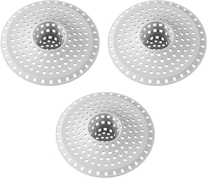 Bathtub Drain Hair Catcher,Tub Shower Drain Hair Trap/Strainer,3PCS Silicone Collapsible Tub Hair Catcher Drain Protector Designed for 1.47" to 1.75'' Regular Drains(Patent Pending)