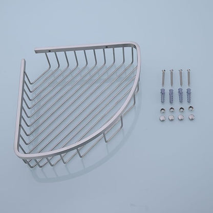 304 Stainless Steel Shower Caddy Corner Basket Shelf Bathroom Organizer Wall Mounted Storage, Brushed Nickel