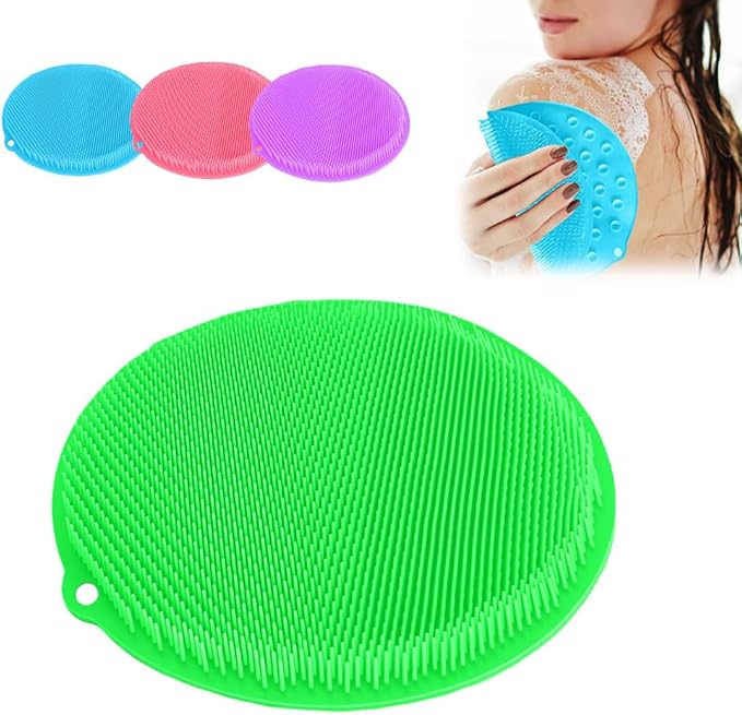 Silicone Shower Foot Scrubber Mat, 2025 Upgrade Shower Mat Slip Suction Cups Foot Scrubber for Men and Women (1 * Green)
