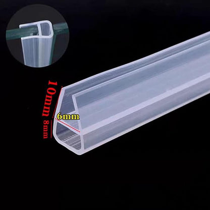 Frameless Soft Shower Door Sweep Seal Drip Rail, Glass Shower Silicone Door Seal Strip,Weatherproof Silicone Seal Fit for Glass (U Type, 6mm (1/4"))