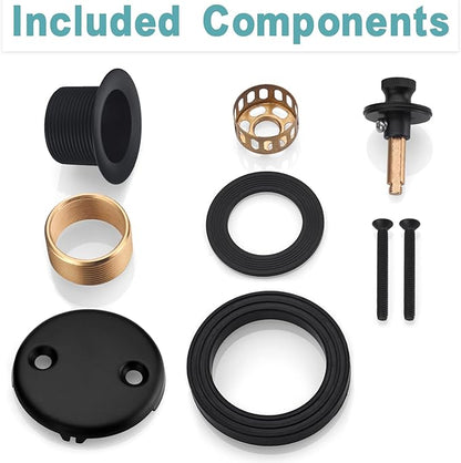 BESTILL Lift and Turn Bathtub Drain Bath Tub Trim Set Conversion Kit, Matte Black