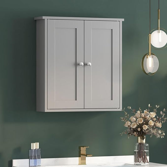 Bathroom Wall Cabinet,Medicine Cabinets for Bathroom Cabinet Wall Mounted,Medicine Cabinet Over Toilet,Surface Mount Medicine Cabinet for Laundry Room,Kitchen,Grey,22x23