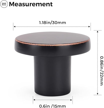 Ravinte 10 Pack Cabinet Knobs Oil Rubbed Bronze Kitchen Cabinet Knobs Round Dresser Drawer Pulls Closet Door Pulls 1-1/5 Inch