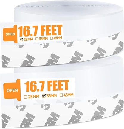 33.5 FT Weather Stripping Door Seal Strip,Shower Door Bottom Seal,Self Adhesive Door Insulation Strip for Door Frame,Windows and Shower Glass Gaps (Transparent, 25+35mm)