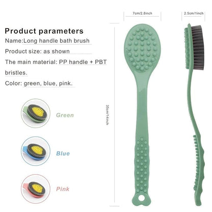 QiCheng&LYS long handle bath brush, soft and comfortable massage brush bath brush - 14 inches (blue und green)