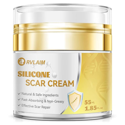 Silicone Scar Cream Scar Gel, Advanced Scar Cream for Surgical Scars, C-Section, Injury, Stretch Marks, Acne, Burns, Keloids, Old & New Scars, 1.85 Oz (55g)