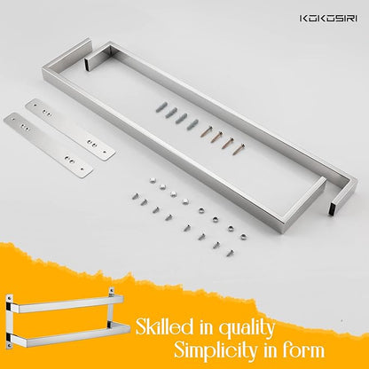KOKOSIRI Towel Bars Bath Towel Holders 20-Inch Chrome Bathroom 2-Tiers Ladder Towel Rails Wall Mounted Towels Shelves Rack Polished Stainless Steel, B5008CH-L20
