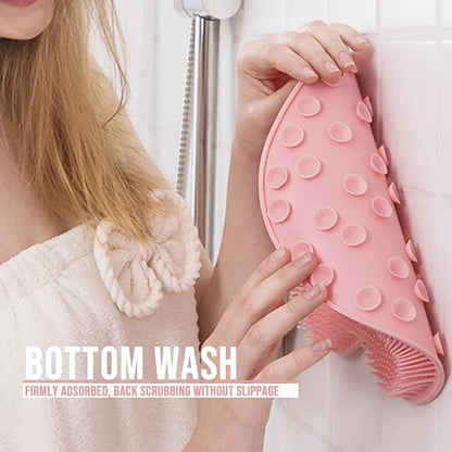 Shower Foot Scrubber Mat with Non-Slip Suction Cups, Foot Back Cleaning Pad Back Washer Exfoliating Bath Wash Pad, Wall Mounted Slip Suction Cups for Use in Cleaner Men and Women (Green)
