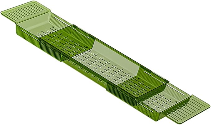 Bath Tray, Plastic Shower and Bath Shelf, Multifunctional Bathtub Bathroom Organizer for New Home, Mothers, Birthday Gifts (Green)
