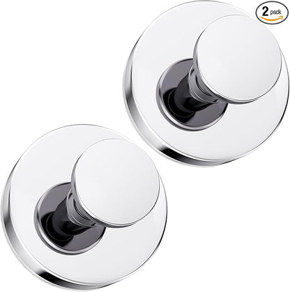 Suction Cup Hooks for Shower, Bathrooms Wall, Glass Door, Mirror, Kitchen–Towel, Robes, Coat, Hanging up to 15 lbs No-Drill Suction Hooks–Waterproof & Rustproof (Chrome, 2 PCS)
