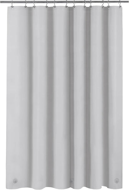 Barossa Design Gray Silver Long Shower Curtain Liner 78" Height - 3 Magnets & Waterproof Lightweight PEVA Shower Liner for Bath Tub, PVC Free, Metal Grommets, Silver Gray, 72x78