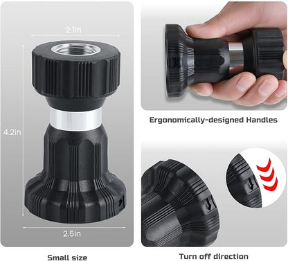 Hose Nozzle, Lichamp Heavy Duty Aluminum Fireman Style High Power Leak Proof Adjustable Garden Water Sprayer, Suitable for Car Wash, Patio Cleaning, Watering Lawn and Garden, Shower Pets (Black)