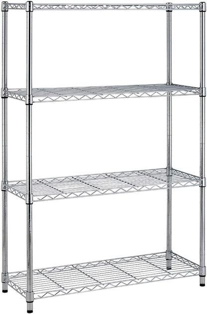 BestOffice | 4-Tier Wire Storage Shelves | 36x14x54 | Chrome | with Adjustable Racks | Heavy-Duty Metal Shelf, Holds Upto 1000 lbs | No-Tool Assembly | Ideal for Home & Garage Shelving