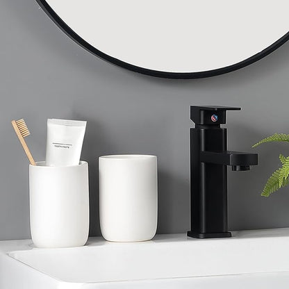 Toothbrush Holders for Bathrooms - 1 Cups Ceramic Toothbrush Toothpaste Holders, White Bathroom Tumbler Cups Reusable Toothbrush Mouthwash Cup, Bathroom Counter Organizer.