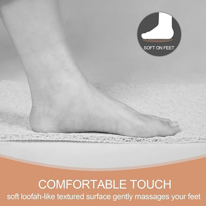Joyhalo Shower Mats for Showers Anti Slip for Elderly, 24'' x 24'' Non Slip Bath Mat for Inside Shower, Bath Tub Mats for Bathroom Non Slip for Shower, PVC Loofah Bathroom Mats, White