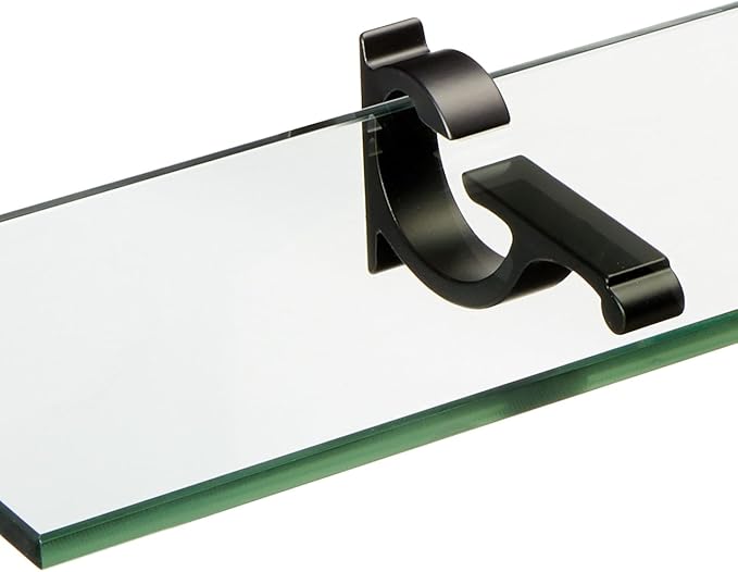Spancraft Glass M-4.75x21-Black Monarch Glass Shelf, Black, 4.75" x 21"