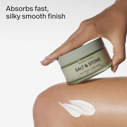Salt & Stone Body Cream – Bergamot & Hinoki | Hydrating Formula with Seaweed Extracts, Spirulina & Squalane | Deep Hydration, Skin Barrier Repair & Healthy Glow | for all Skin Types (6.7 fl oz)