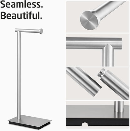KES Freestanding Toilet Paper Holder Stand Bathroom Toilet Paper Storage Stainless Steel Brushed Steel, BPH286S1A-2