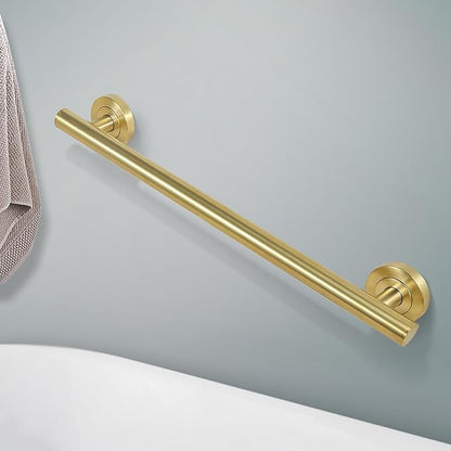 Lava Odoro Shower Grab Bar, Modern Set Stainless Steel Handicap Grab Bar for Bathtubs and Showers, Shower Safety Bar for Seniors Disabled, ADA-Compliant (Brushed Gold, 3 Pack 18", 24'', 36")