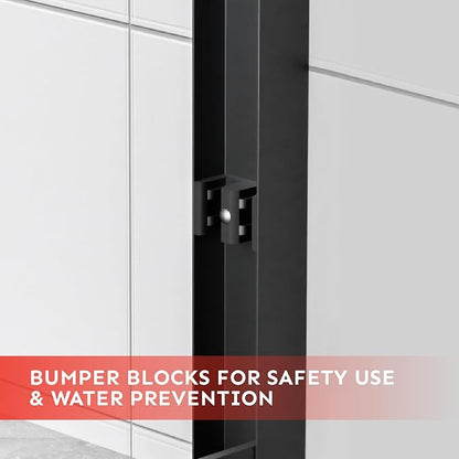 56-60" Wx76 H Semi Frameless Double Sliding Shower Door, 5/16" Tempered Glass&Shatter Proof Film Doubling Safety, Easy Clean Coating&Stainless Steel Hardware, Z-Shaped Water Protection Matte