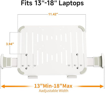 suptek Adjustable 13 to 18 inch Laptop VESA Arm Mount Tray for Monitor Arms and Stands (Tray Only),Fits 75x75/ 100x100 mm VESA Mount Holes,and Supports Weight up to 10lbs,White(TP007W)