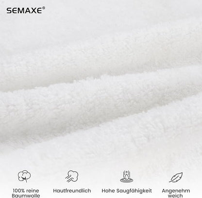 SEMAXE 12 Pack Hand Towels for Bathroom, 100% Cotton Towels with Hanging Loops, Soft and Highly Absorbent, Hand Towel Set for Gym, Shower, Hotel, Spa and Kitchen, White