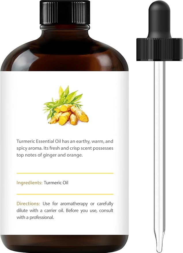 Handcraft Blends Turmeric Essential Oil – Huge 4 Fl Oz – 100% Pure and Natural – Premium Grade Essential Oil for Diffuser and Aromatherapy, Skin, Massage, Candle and Soap Making Fragrance