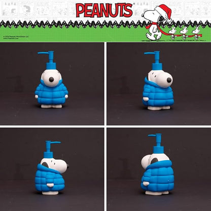 Peanuts Snoopy Puffer Coat Holiday Christmas Soap/Lotion/Hand Sanitizer Resin Pump Dispenser, 17.24 Ounces, (Officially Licensed Product) by Franco Collectibles