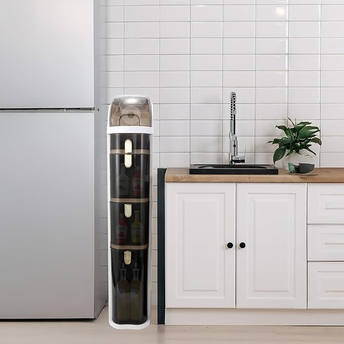 Bathroom Floor Cabinet, Narrow Bathroom Storage Cabinet, Mobile and No Installation Required, Perfect for Small Space Laundry Rooms, Toilet Areas and Living Room Gaps