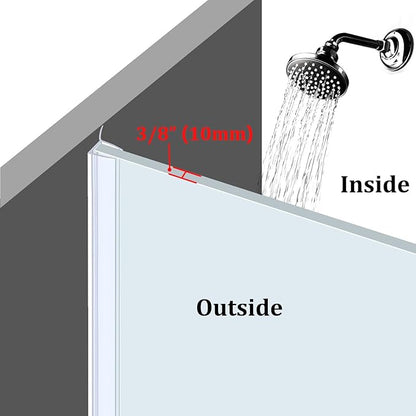 Shower Door Seal Strips – Includes 1 PC 36" Bottom Seal and 2 PCs 80" Side Seals for 3/8" (10mm) Glass – Ultra Clear Polycarbonate Shower Door Sweep and Side Seals Kit