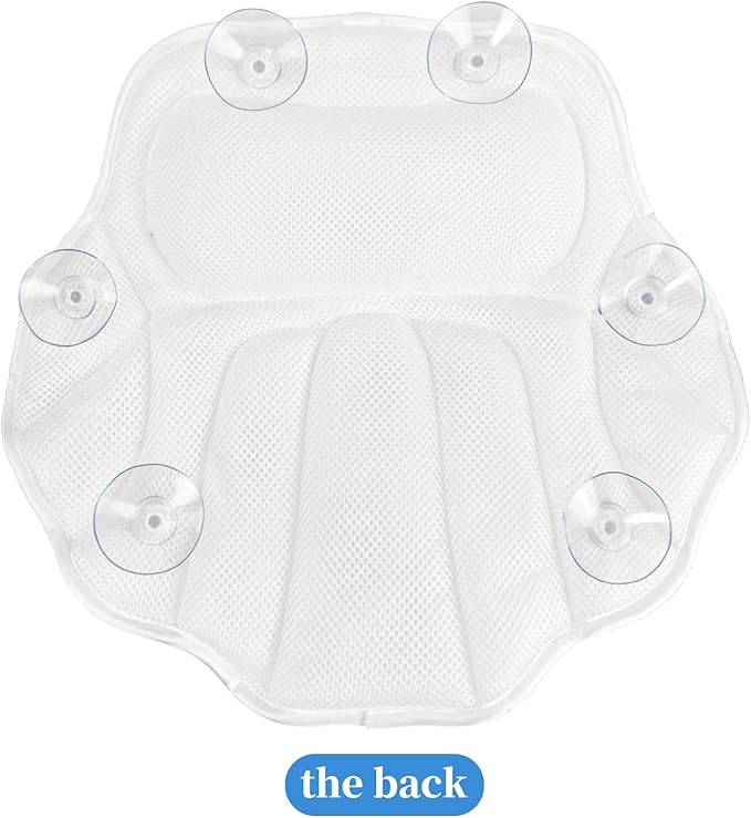 Super Thick Bath Pillow, Soft and Comfortable Bath Pillow, 4D mesh Fabric and 6 Non-Slip Suction Cups, Used for Bathtub Head and Neck Support to Relax Family spa hot tub Essentials, Ladies Bath Gift