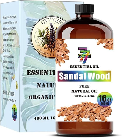 Sandalwood Essential Oil (16 oz / 480 ml) – Sandalwood Oils for diffusers, humidifiers, Home Baths, Cleaning Products, Yoga, DIY Soaps and DIY Scented Candles