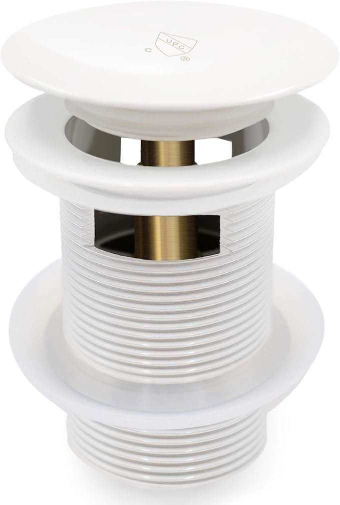 FerdY Pop-up Drain for Freestanding Bathtub, White Finish, cUPC Certification, Freestanding Bathtub Drain Stopper